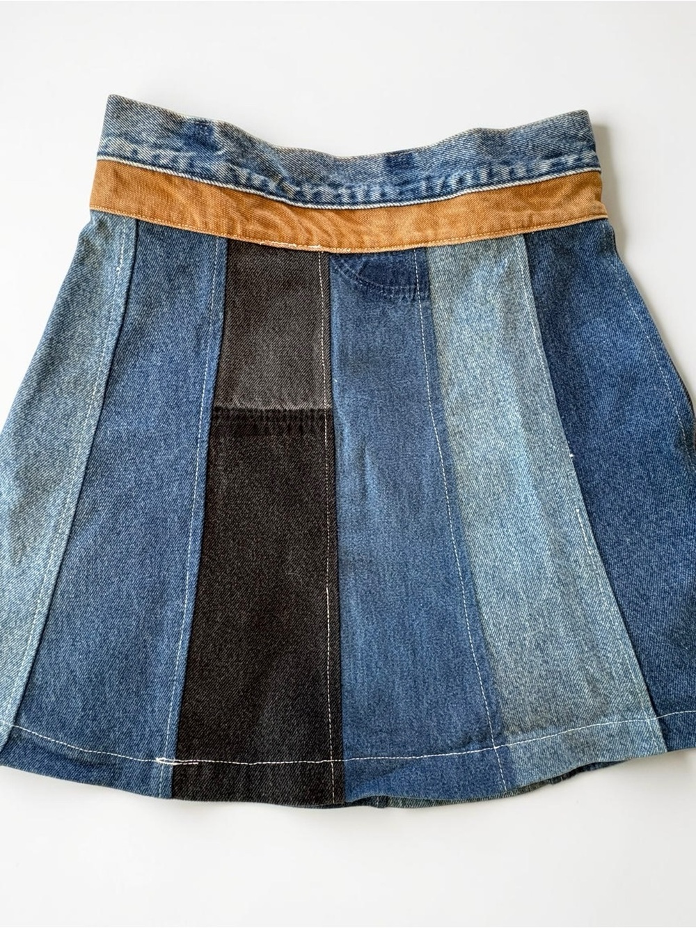 Custom Reworked Carhartt A-line Mini Skirt, Repurposed Denim, One Of A Kind, 28” - Picture 4 of 10